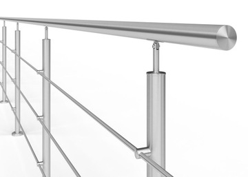 Balustrada nierdzewna balkonowa schodowa barierka 3 x Ø12 mm długość 5 m