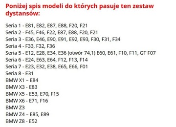 DYSTANSE DO BMW E36 E46 E90 E91 E34 E60 30mm+śruby