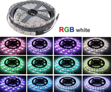 ZESTAW RGB BIAŁY CIEPŁY i ZIMNY Taśma 5m LED RGBW