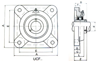 ПОДШИПНИКОВЫЙ БЛОК UCF 205 КОРПУС ПОДШИПНИКА вала 25 мм