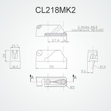 Зажимная планка левая/порт - CLAMCLEAT CL218 MK2