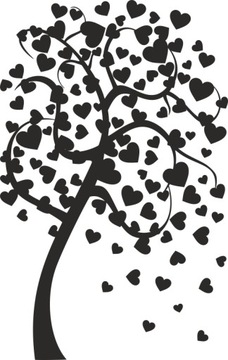 Большая наклейка на стену HEART TREE для гостиной, 160 см