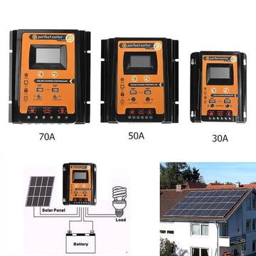 КОНТРОЛЛЕР СОЛНЕЧНОЙ ЗАРЯДКИ LCD 50A 12V/24V PWM H5