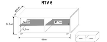 SZAFKA RTV Alba VI STOLIK pod Telewizor Meble LED