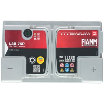 Аккумулятор Fiamm Titanium PRO 12 В 75 Ач P+ 730A L3B 75P