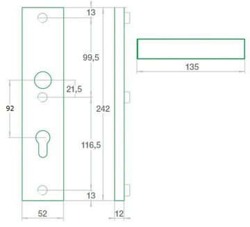 Klamka zewnętrzna Royal AXA inox 92mm