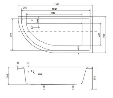 УГЛОВАЯ ВАННА кабина 140х70 С ЭКРАНОМ + КОРПУС