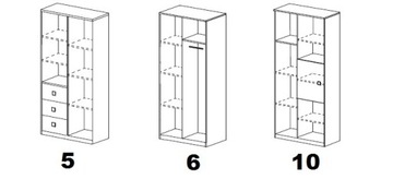 Шкаф 80 см, 2D полки, штанга