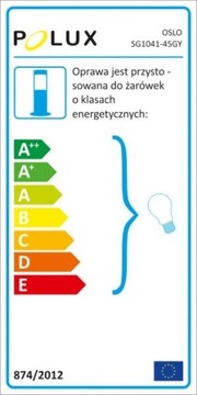 Lampa ogrodowa stojąca OSLO 45cm szara Polux