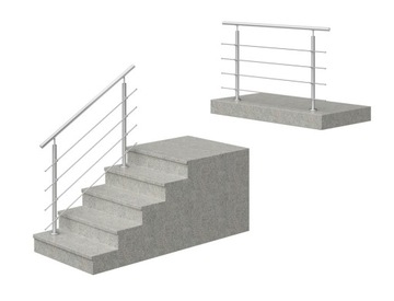 Балюстрада из нержавеющей стали, поручень 1,5 м, сплошная труба толщиной 2,0 мм.