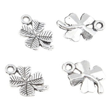 Серебряный кулон Clover Charms, 10х15мм, 20 шт.