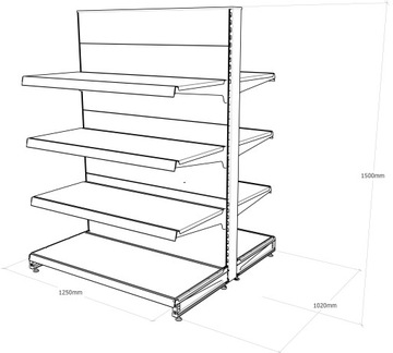 MAGO SHOP ПОЛКА, металлическая гондола 150/125/102