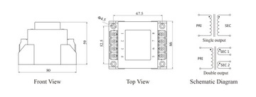 Трансформатор TE6035-50ВА-230В/9В