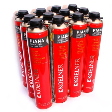 12x Piana pianka montażowa niskoprężna Koelner RPP-45-K 750 ml całoroczna