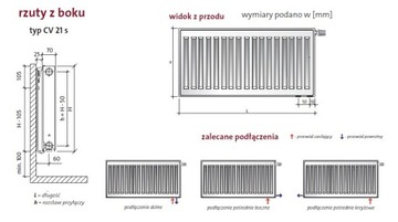 Радиатор PURMO нижний CV21s V21 600x1400