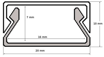 ПРОФИЛЬНАЯ СВЕТОДИОДНАЯ ЛЕНТА КАНАЛЬНАЯ ПВХ ПОДНОС БЕЛАЯ 20х10мм 2mb ПРОЗРАЧНАЯ ЛАМПА