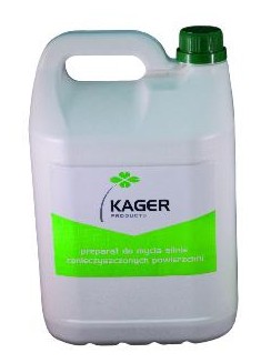 Препарат KAGER Cleaning сильно загрязнит площадь 5 литров.