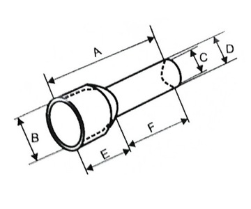 TULEJKA KABLOWA IZOLOWANA 6 mm2 100 szt. E6012