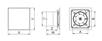 AWENTA WENTYLATOR WTI125T TIMER INOX CZASOWY