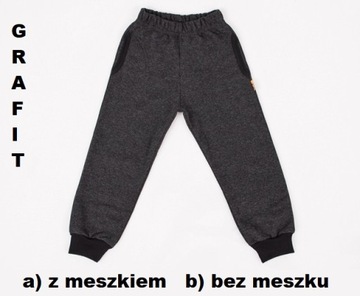 SPODNIE DRESOWE z meszkiem i cienkie, dres roz.116