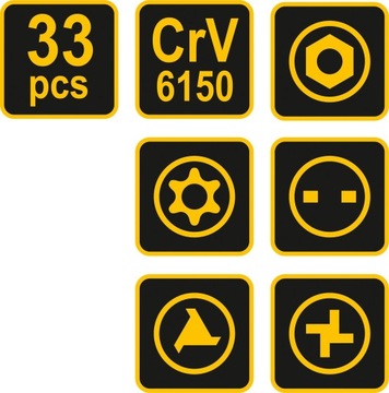 Биты для отверток Специальные СЕРВИСНЫЕ НАСАДКИ 33 шт.