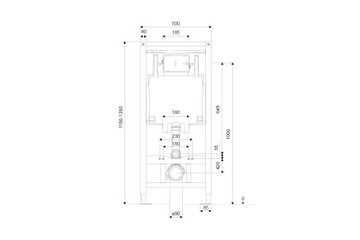 Каркас унитаза скрытого монтажа EXCELLENT SHIRO 120x50см