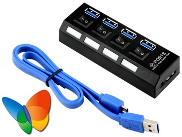 HUB USB 3.0 SPLITTER 4 USB-порта с переключателями