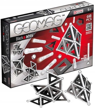 Блоки МАГНИТНЫЕ geomag черно-белые 68 шт.