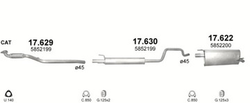 Средний глушитель Opel Meriva двиг. 1.4+1.6 03-10