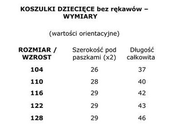 Koszulka Ramka Bez rękawów KOLORY r 104 KLEKLE