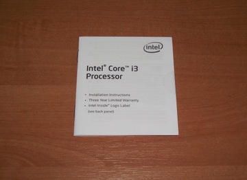 Наклейка + буклет для процессора Intel Core i3