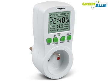 TIMER WYŁĄCZNIK WŁĄCZNIK PROGRAMATOR CZASOWY 3680W 16A LCD GreenBlue GB107