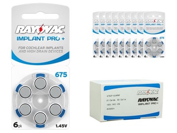 60 кохлеарных батарей RAYOVAC Implant PRO+ 675 PR44