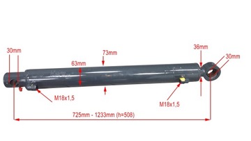 ГИДРАВЛИЧЕСКИЙ ЦИЛИНДР СМТ2СР 63x36x508 L=725