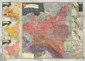 Республика Польша Карта Второй Польской Республики 1937 года, две страницы. А2