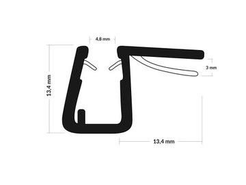 Уплотнитель для душевой кабины 6-8мм UK28, 70см