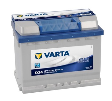 AKUMULATOR VARTA BLUE DYNAMIC 60AH, 60 Ah, 540A, D24, 242x175x190 mm.