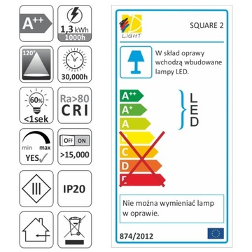 НАБОР из 6 точечных светильников LED SQUARE 1,5 Вт под шкаф