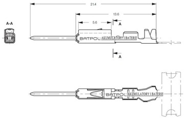 РАЗЪЕМ С НАРУЖНОЙ ШТЫРЬКОЙ VW MQS 0,2-0,75 мм2 F063 TYCO