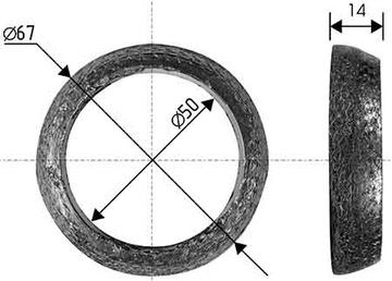 Кольцевая прокладка глушителя труба LEJEK 50 256-860