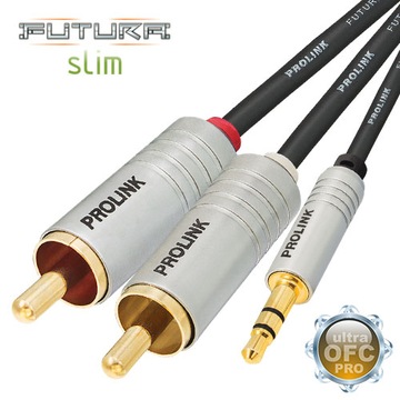 КАБЕЛЬ 2RCA mini JACK 3,5 PROLINK FUTURA SLIM 1,5м