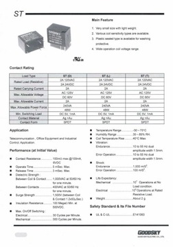 МИНИАТЮРНОЕ РЕЛЕ ST-SH-112L КАТУШКА 12В