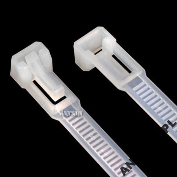 Opaski zaciskowe demontowalne 200mm x7,6mm BIAŁE