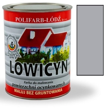 Краска для крыши Lowicyn СВЕТЛО-СЕРАЯ RAL7046 МАТОВАЯ 0,8