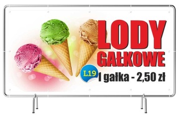 Gotowe Baner REKLAMA 3mx1m - Lody Gałkowe Szyld