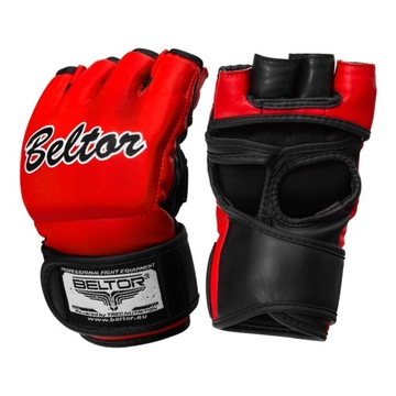 ТРЕНИРОВОЧНЫЕ ПЕРЧАТКИ BELTOR MMA CRINGER S RED, ИСКУССТВЕННАЯ КОЖА