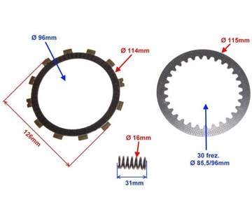SUZUKI GN 125 NF41A 4T Диски сцепления Проставки сцепления Корзина Пружины