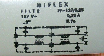 Сетевой фильтр 0,25А 127В EP-127/0,25 MIFLEX [023]