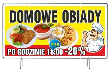 Baner REKLAMOWY Szyld 3x1m Obiady Domowe REKLAMA