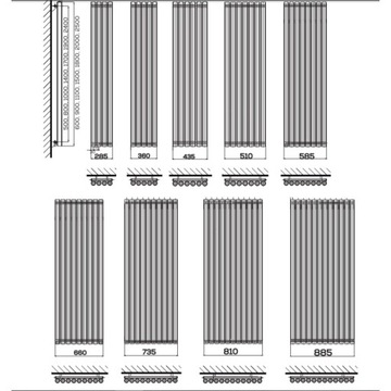 маленький комнатный радиатор Wulkan 90 x 13 белый и 7016